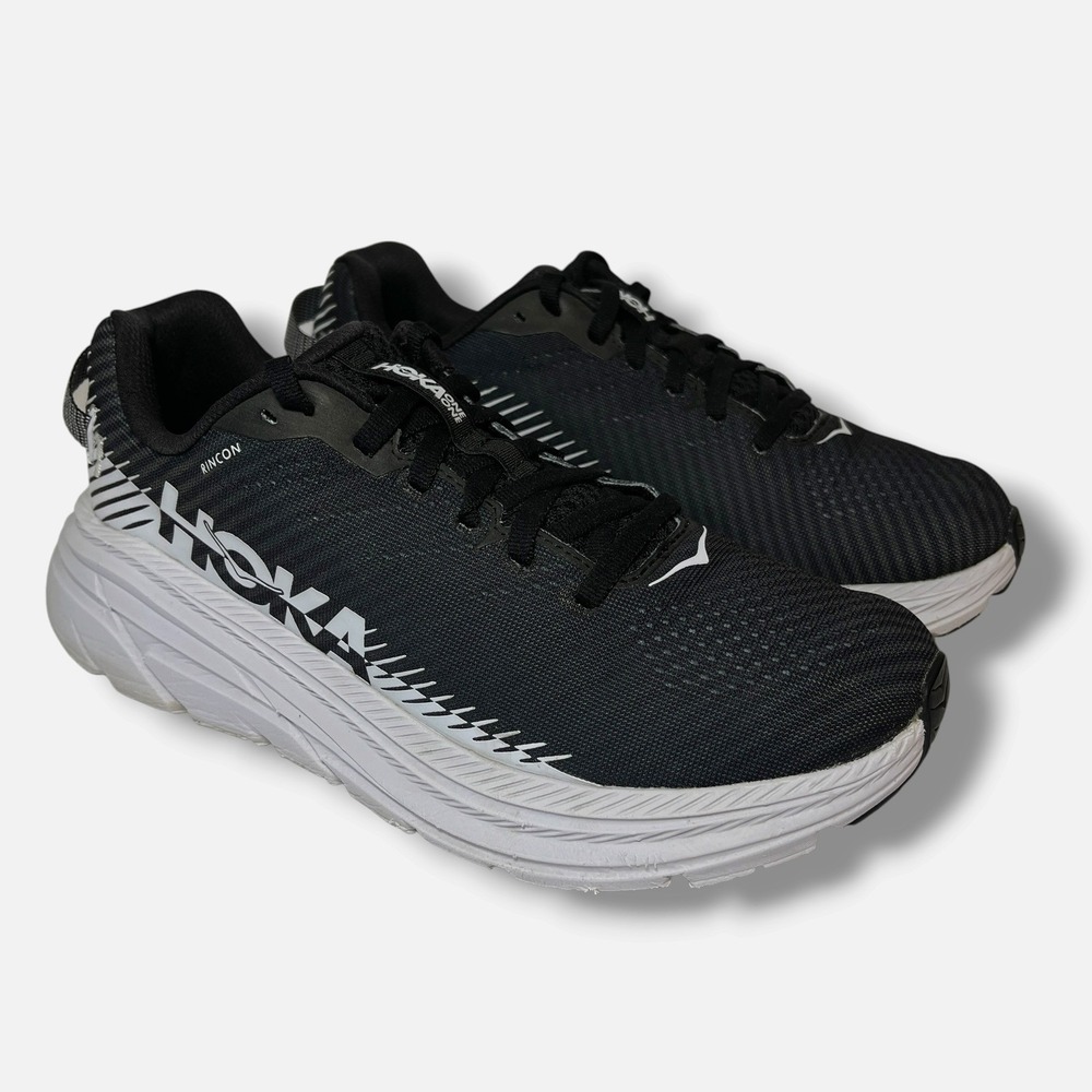 New Women's Hoka One One Rincon 2 Running Shoes Size 8 Black/White 1110515